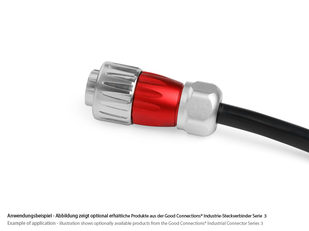 Industrial Connector S3 - Power (4-pin) Plug with cable gland, solder termination, metal, M20, bayonet, IP65/67, Good Connections®
