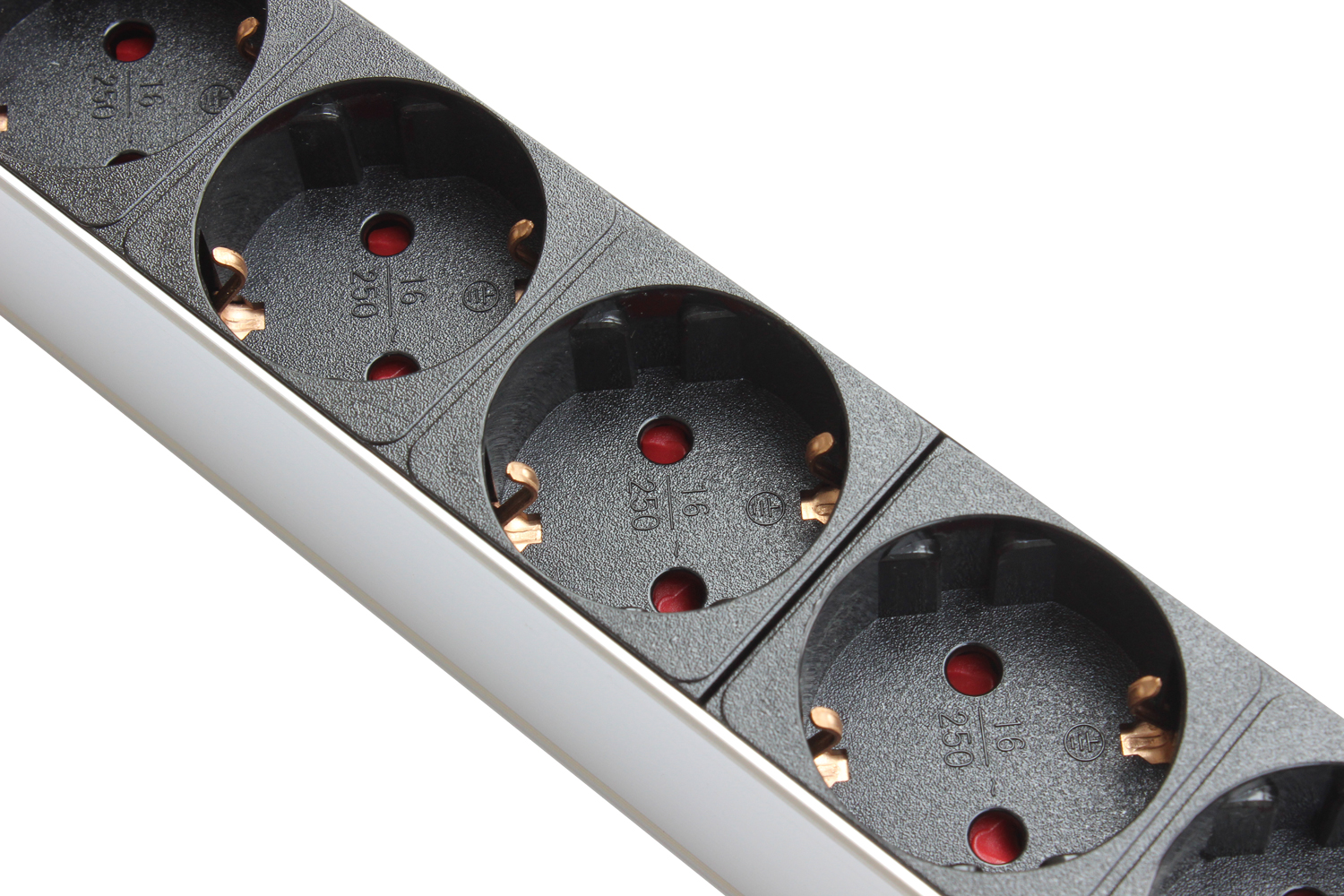 Steckdosenleiste 19", 1HE, Schutzkontakt-Stecker an an 8x Sc