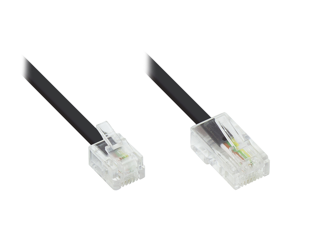 DSL Modem cable RJ11 / RJ45, black, 3m, Good Connections®