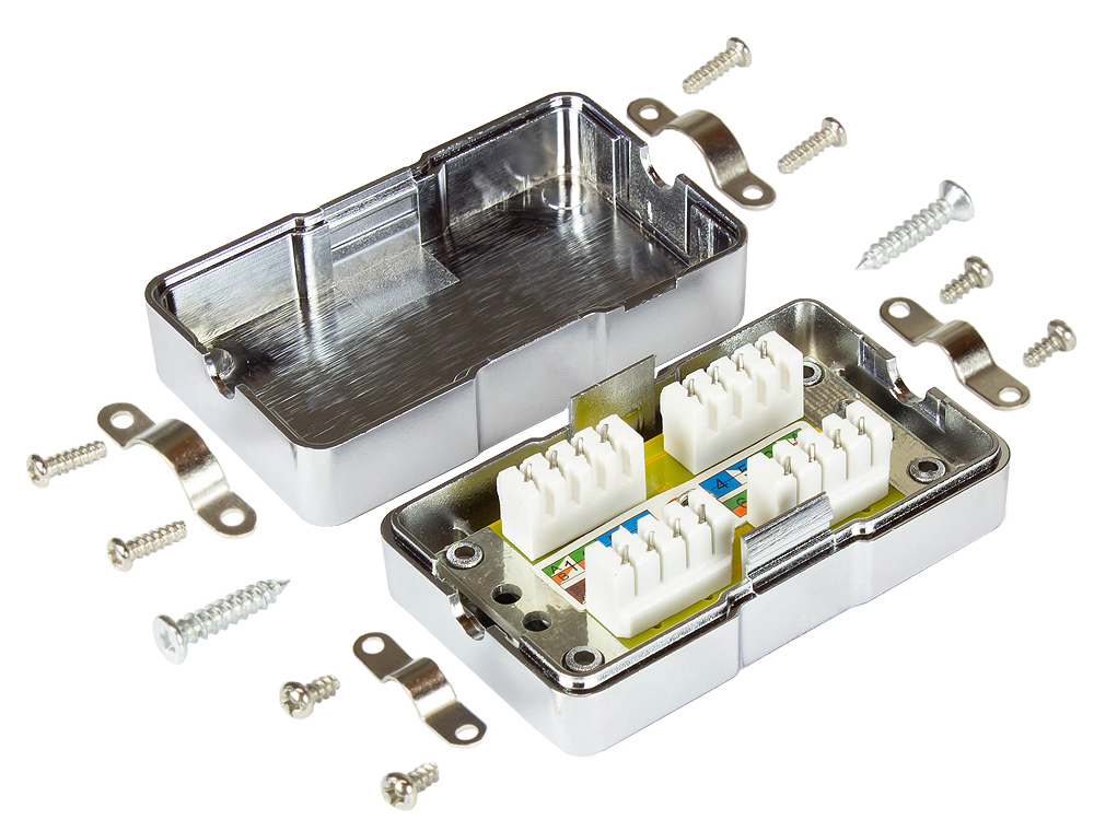 Junction box Cat. 6, LSA, shielded, metallised housing, Good Connections®