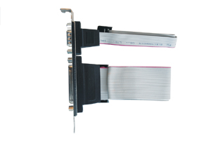 Exsys® Standard Bracket mit 9 Pin Seriell Stecker und 25 Pin Parallel Buchse