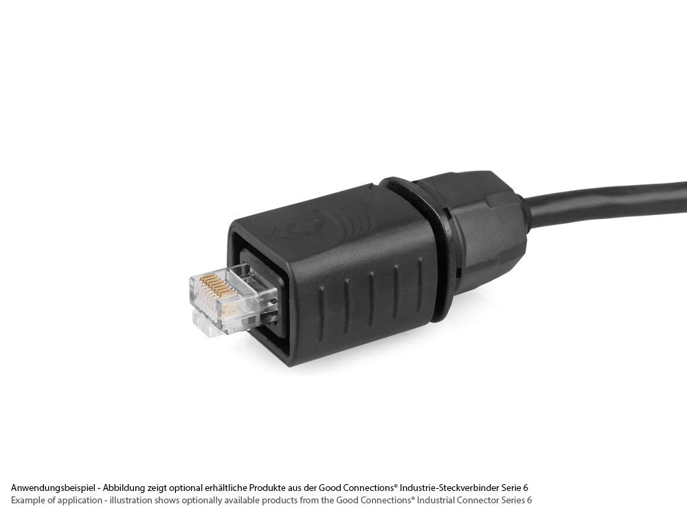 Industrial connector S6 - Unmated plug, cut-out for RJ45 plug, Good Connections®