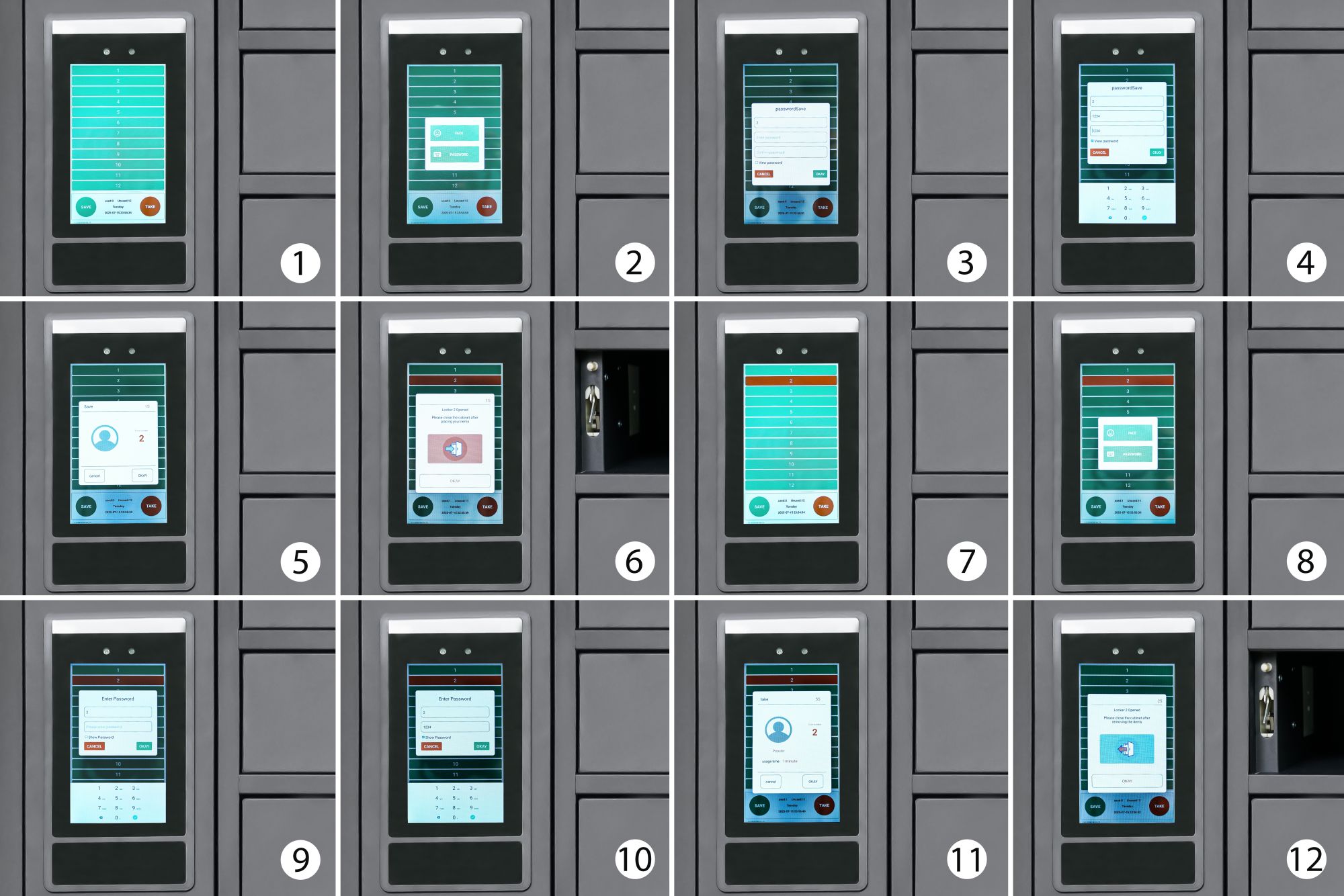Good Connections® Charging station / charging cabinet with 12 lockers, 65W USB-C™ + 15W USB-A ports