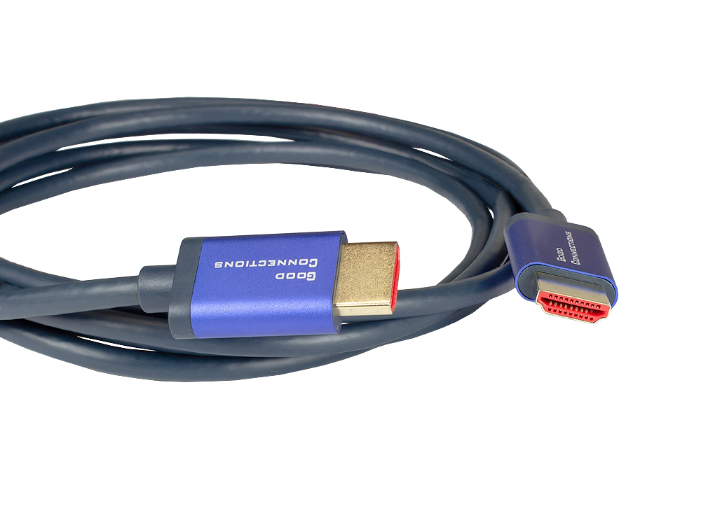 Ultra-High-Speed HDMI® 2.1 SmartFLEX cable, 8K UHD-2 / 4K UHD, aluminum housing, CU, dark blue, 1,5m, Good Connections®