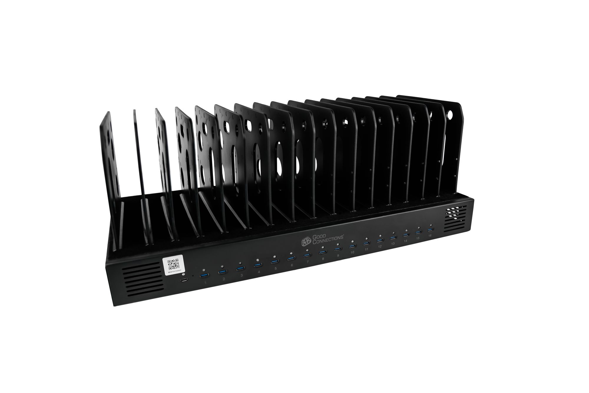 USB desktop fast charging station 1000W, 16 ports (16x USB-C™), PD 3.0, PPS, QC 5, black, Good Connections®