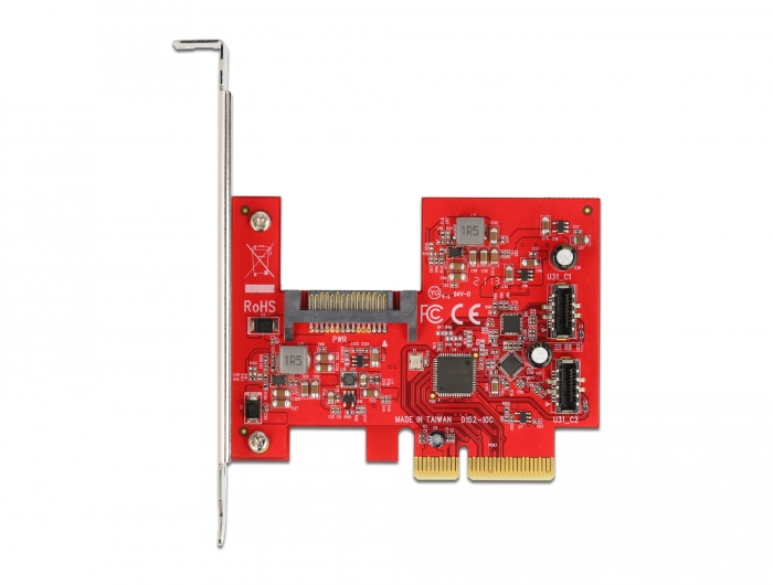 PCI Express Karte zu 2 x intern USB 3.2 Gen 2 Key A 20 Pin Buchse, Delock® [90058]