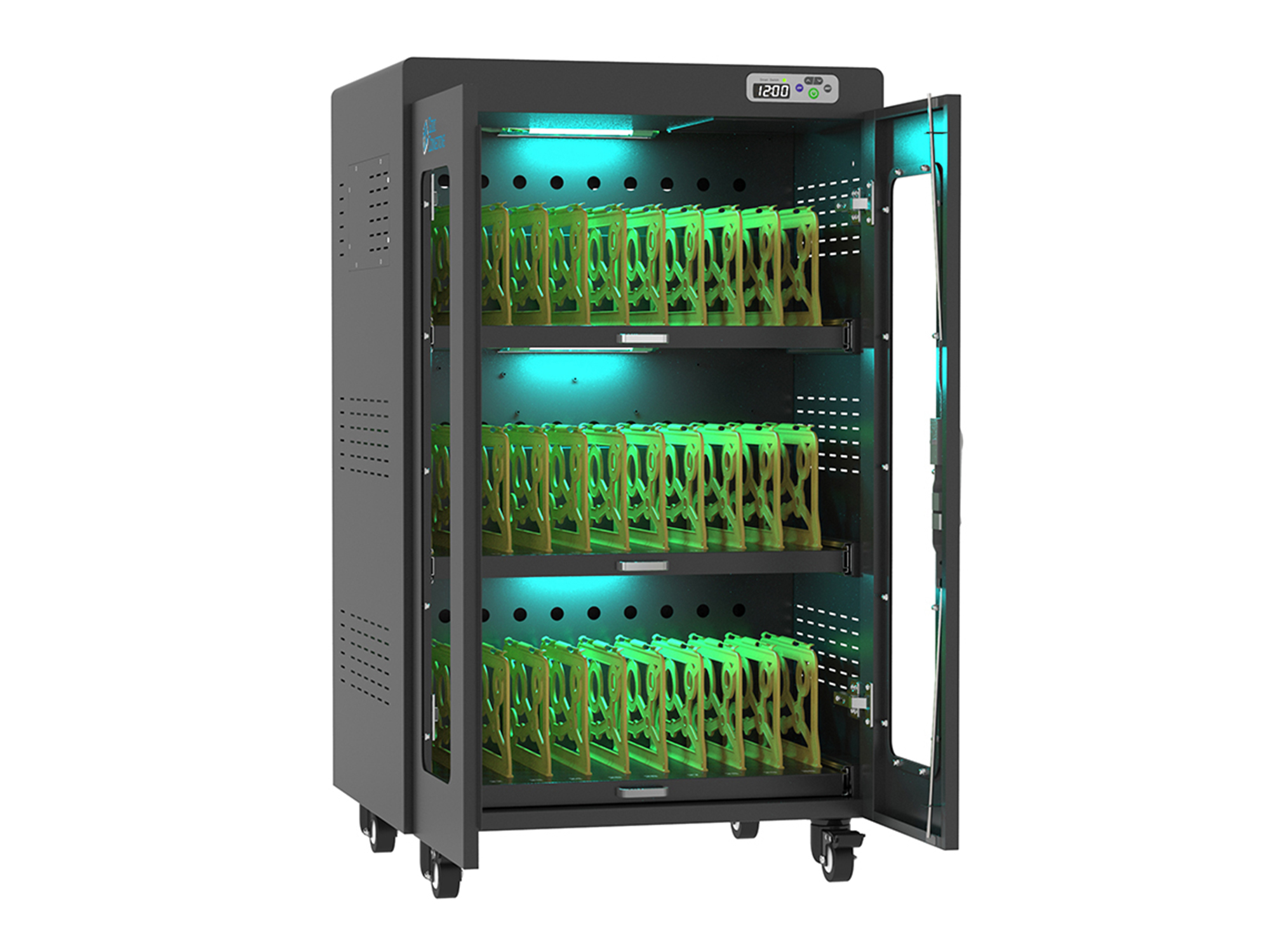 Good Connections® ANTARES N30E Notebook charging trolley up to 15,6", UV-C disinfection, switch-on delay, black