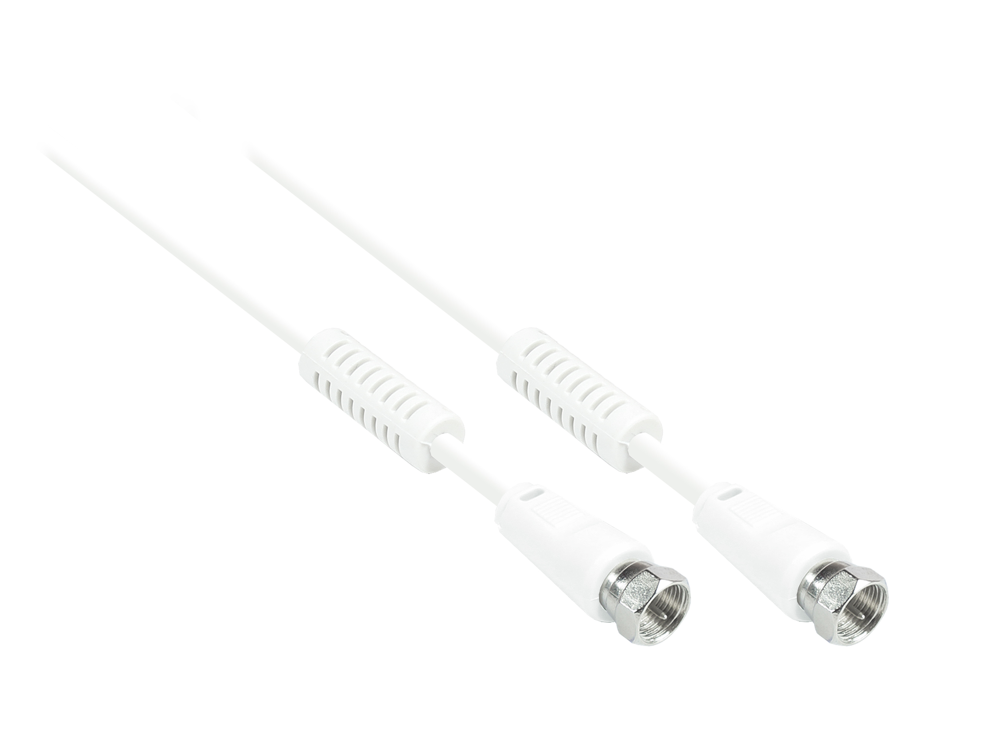 F-Anschlusskabel F-St. gerade an F-St. gerade mit Ferritkern, 100% geschirmt, 1,5m, weiß, Good Connections®