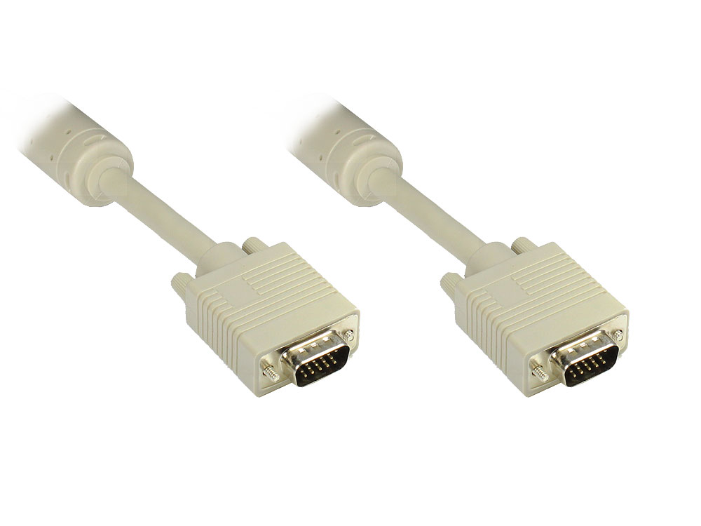Anschlusskabel S-VGA Stecker an Stecker, grau, 1,8m, Good Connections®