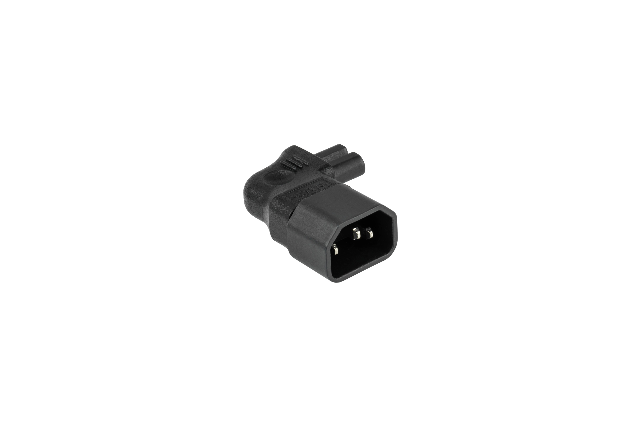 kabelmeister® power adapter IEC plug C14 to C7/Euro 8 socket, angled left/right, black