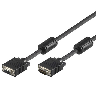 Verlängerung S-VGA Stecker auf Buchse, schwarz, 1m, Good Connections®