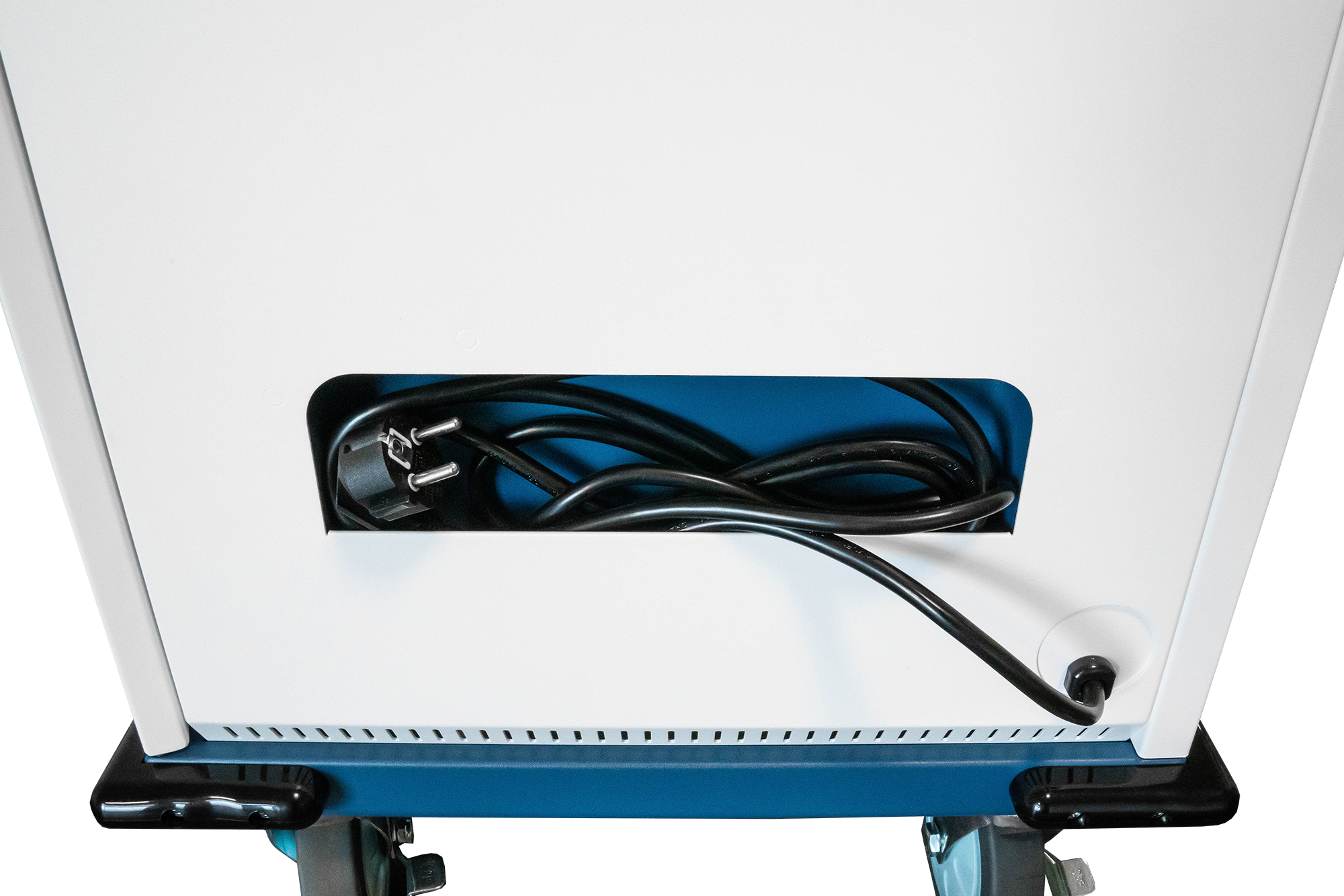 Good Connections® GEMMA N32 Notebook charging cart for 32 devices, safety contact sockets, white/blue