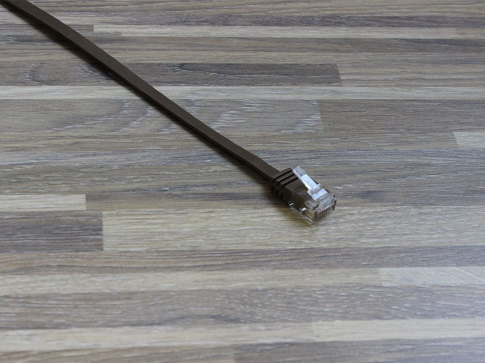 Patchkabel, Cat. 6, U/UTP, FLACHKABEL, 1m, braun, Good Connections®