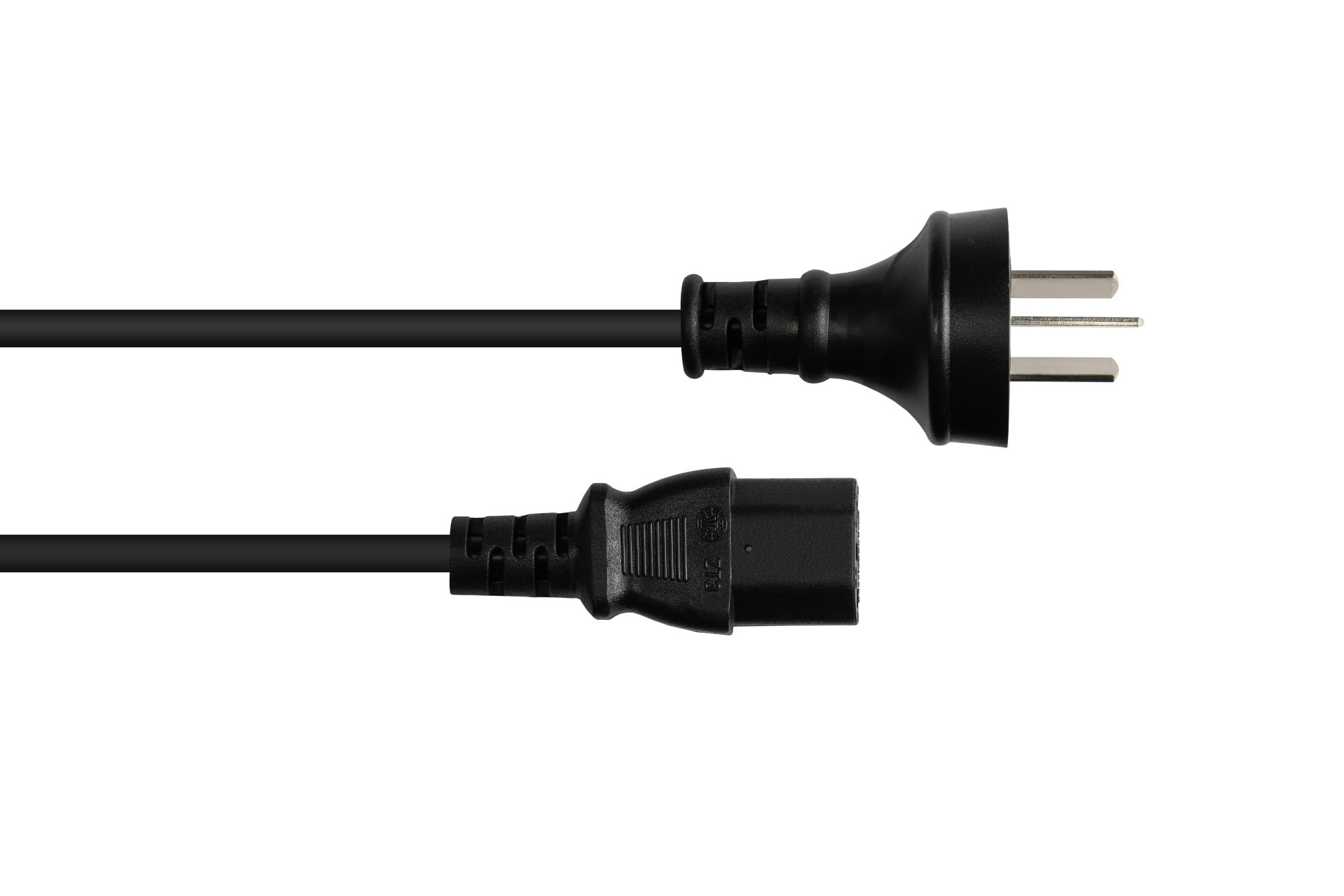 Power cord China Typ I plug to C13 (straight), CCC, black, 0,75 mm², 1,8 m, Good Connections®