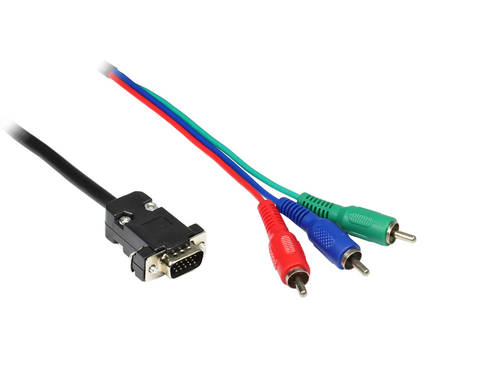 VGA an RGB Kabel, 15-pol HD St an 3 x Cinch St, Länge 2m, Good Connections®