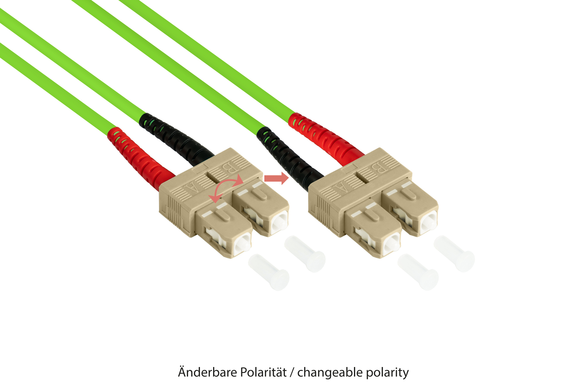Patch cable LWL Duplex OM5 (Multimode, 50/125) SC/SC, LSZH, exchangeable polarity, 20m, Good Connections®