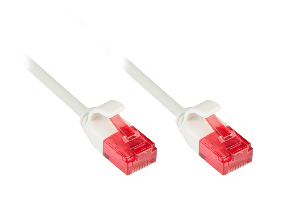 Patchkabel, Cat.6, U/UTP, SLIMLINE-KABEL, PVC, CU, 250MHz, grau, 15m, Good Connections®