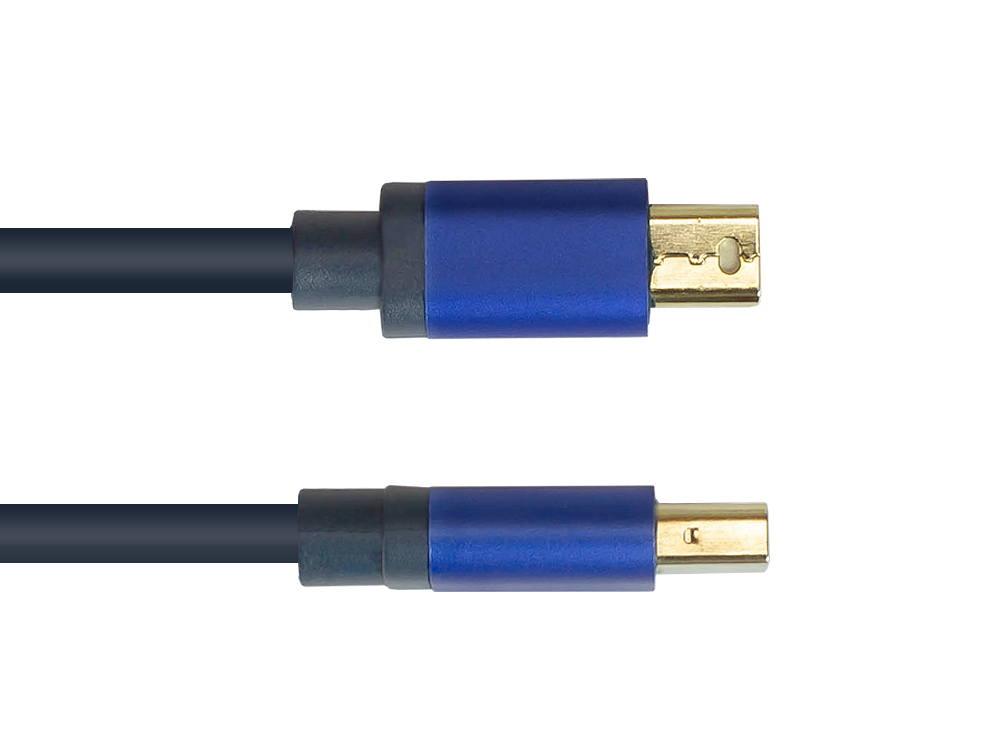 DisplayPort 1.4 to Mini Displayport 1.4 SmartFLEX cable, 8K UHD-2 / 4K UHD, aluminium housing, CU, dark blue, 1m, Good Connections®