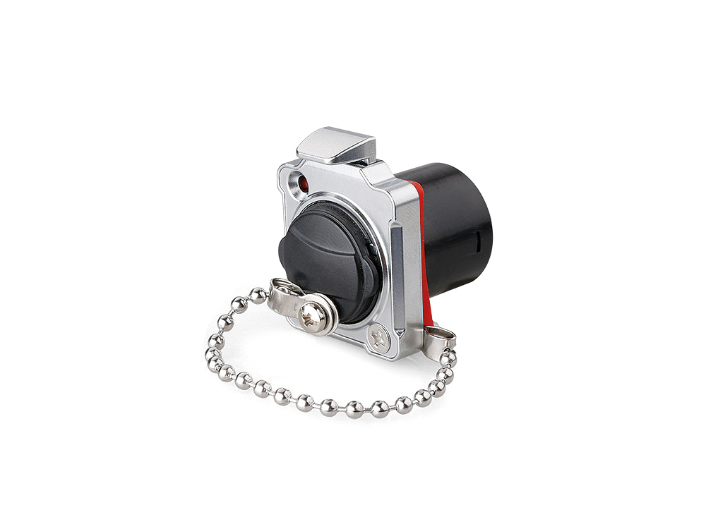 Industrie-Steckverbinder S2 - RJ45 Durchführungskupplung mit Arretierung und Flansch, RJ45 Buchse beidseitig, Metall, M24, IP67, Good Connections®