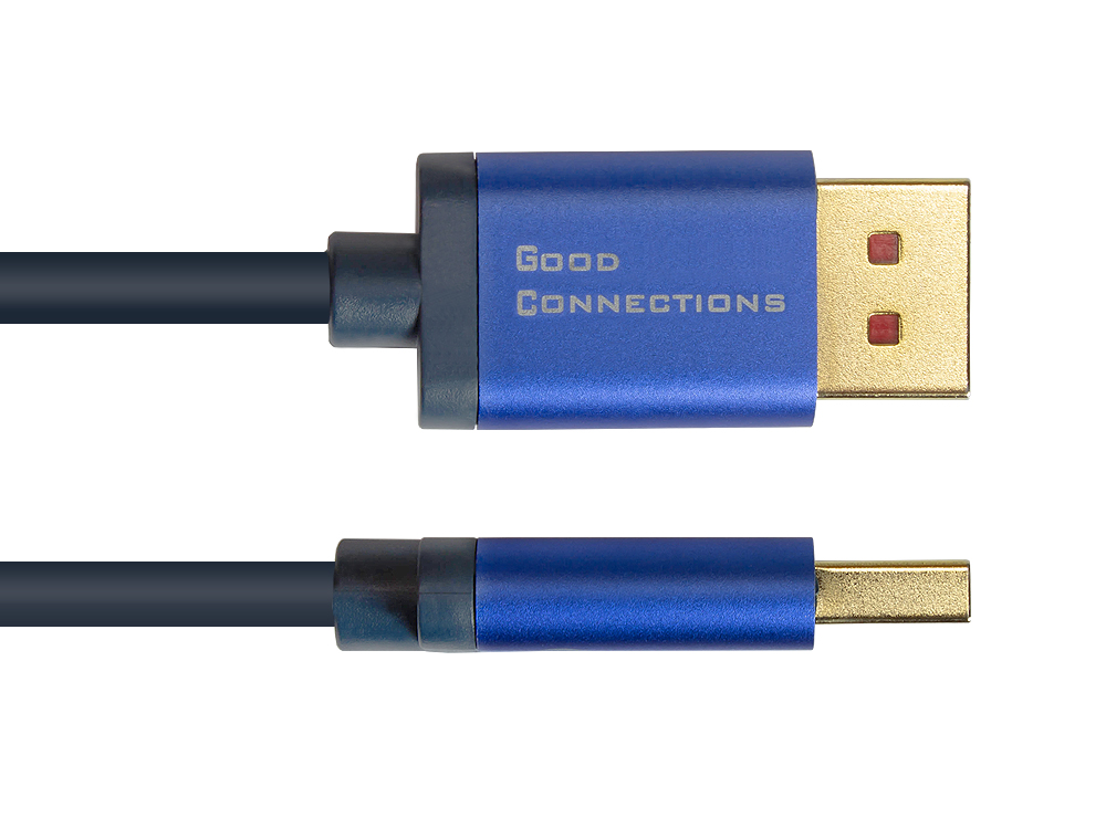 DisplayPort 1.4 to Mini Displayport 1.4 SmartFLEX cable, 8K UHD-2 / 4K UHD, aluminium housing, CU, dark blue, 1m, Good Connections®