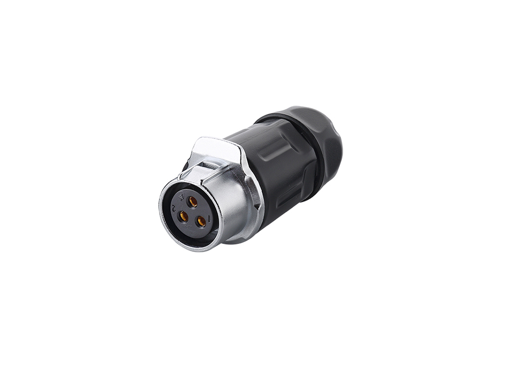 Industrial Connector S1 - Power (3-pin) Mating plug connector with click locking, solder termination, M20, IP65/67, Good Connections®