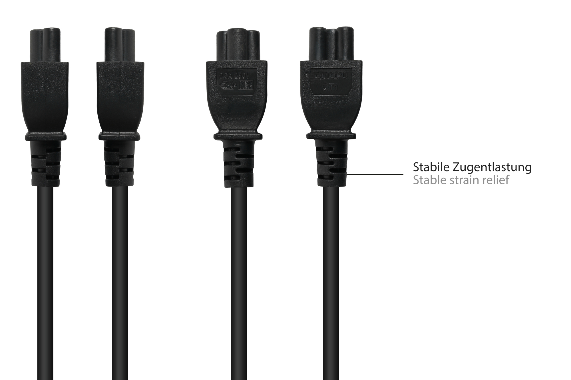 Power Cord Australia Typ I plug (AS 3112) to C5 for Notebook, SAA/Tick Mark, black, 0,75 mm², 1,8 m, Good Connections®