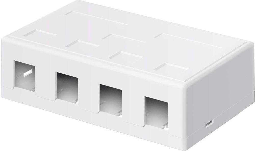 KeyStone Leergehäuse 4-port, Snap-In Montage, weiß