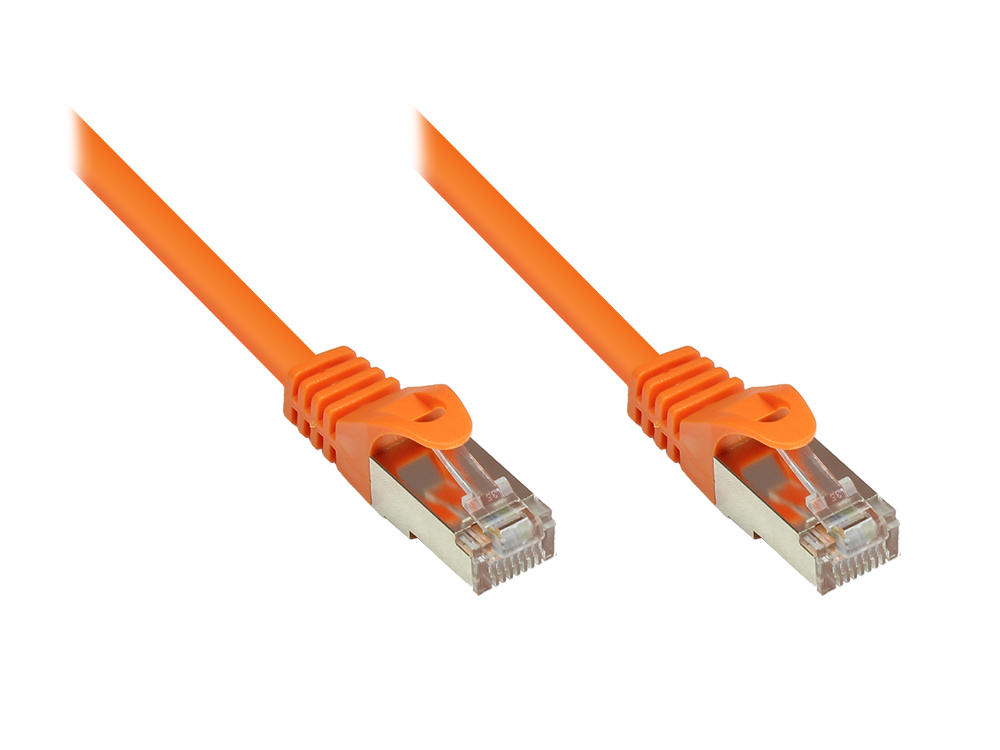 RNS® patch cable with snag-proof boot, Cat. 5e, SF/UTP, PVC, 100MHz, orange, 0,5m, Good Connections®
