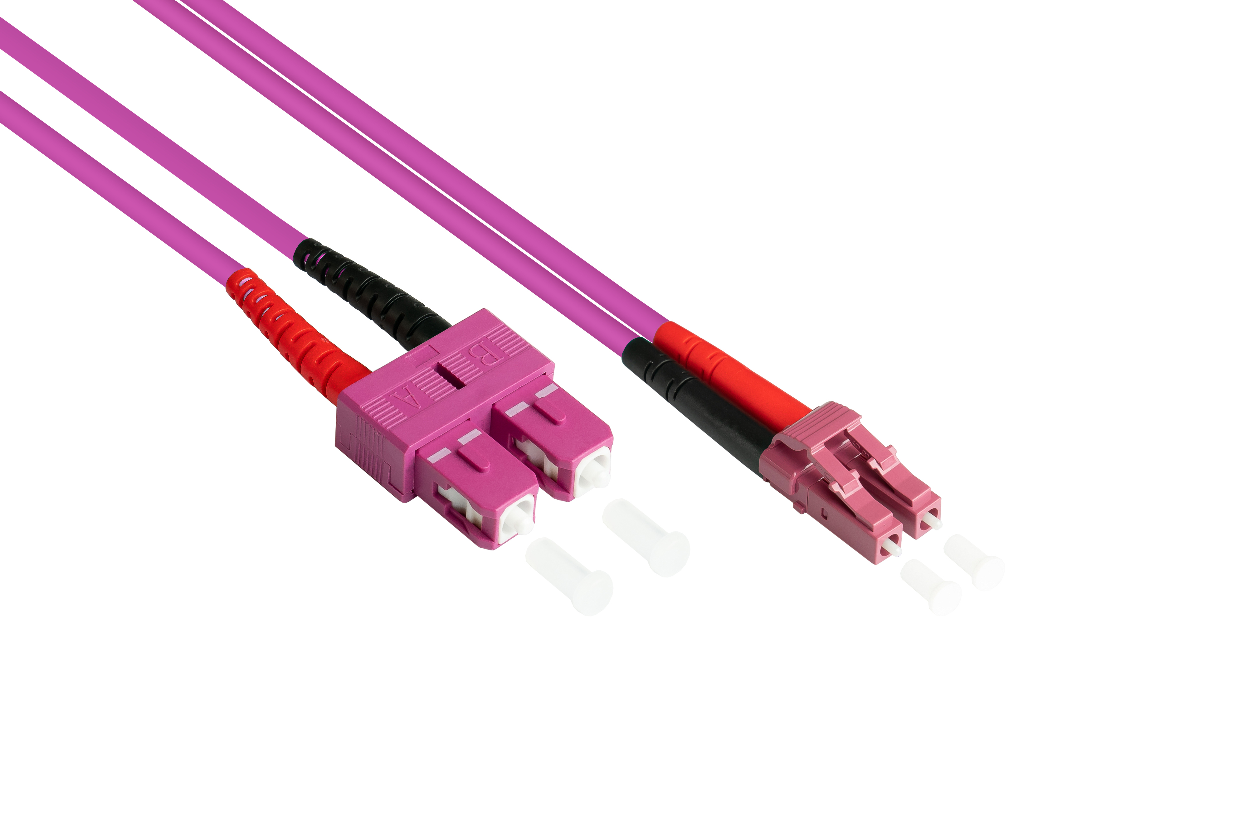 Patch cable LWL Duplex OM4 (Multimode, 50/125) LC/SC, LSZH, exchangeable polarity, 3m, Good Connections®