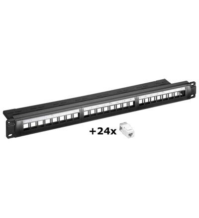 Set Keystone Panel 24 Port & 24 Jacks Cat. 6 UTP
