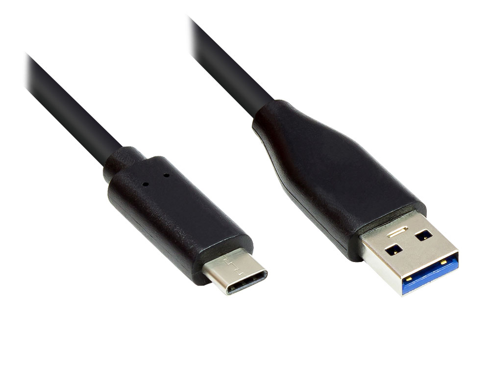 USB 3.1 Gen.1 Kabel A-Stecker an C™-Stecker, schwarz, 1m, Exsys® [EX-K1584-1.0]