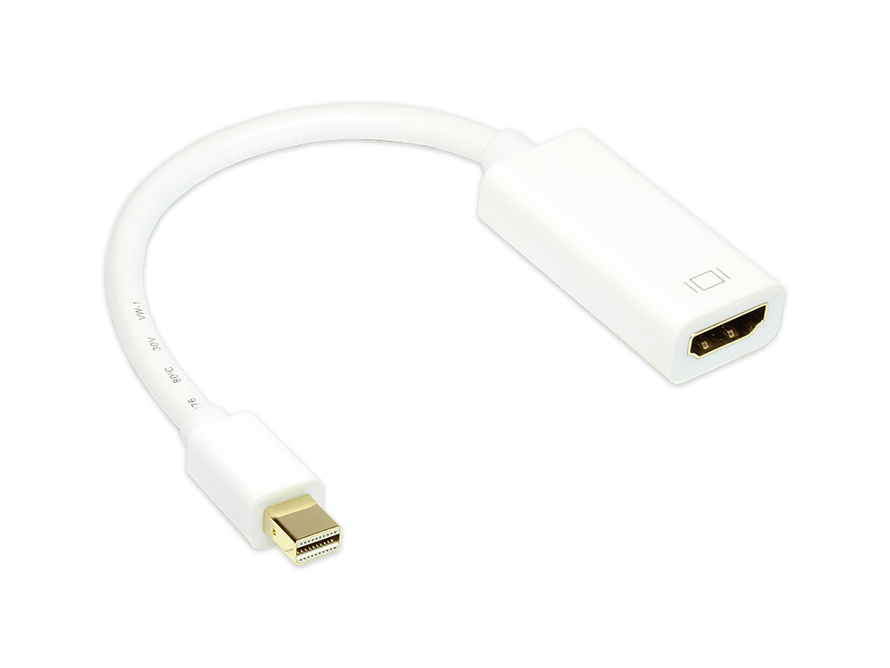 Adapter HDMI Buchse an Mini DP1.2 Stecker; inkl. Audio Übertragung, weiß, Good Connections®