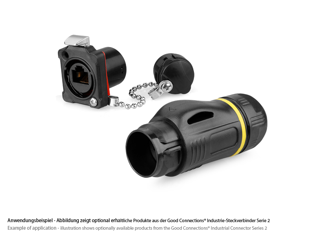 Industrial Connector S2 - Unmated plug, cut-out for RJ45 plug, M24, IP67, Good Connections®