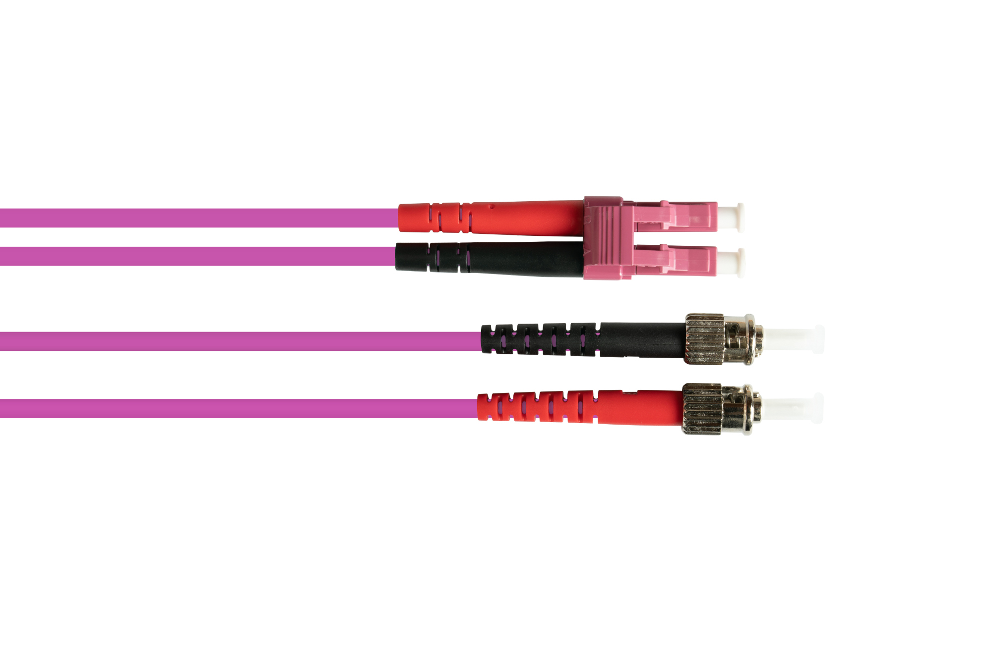 Patch cable LWL Duplex OM4 (Multimode, 50/125) LC/ST, LSZH, exchangeable polarity, 2m, Good Connections®