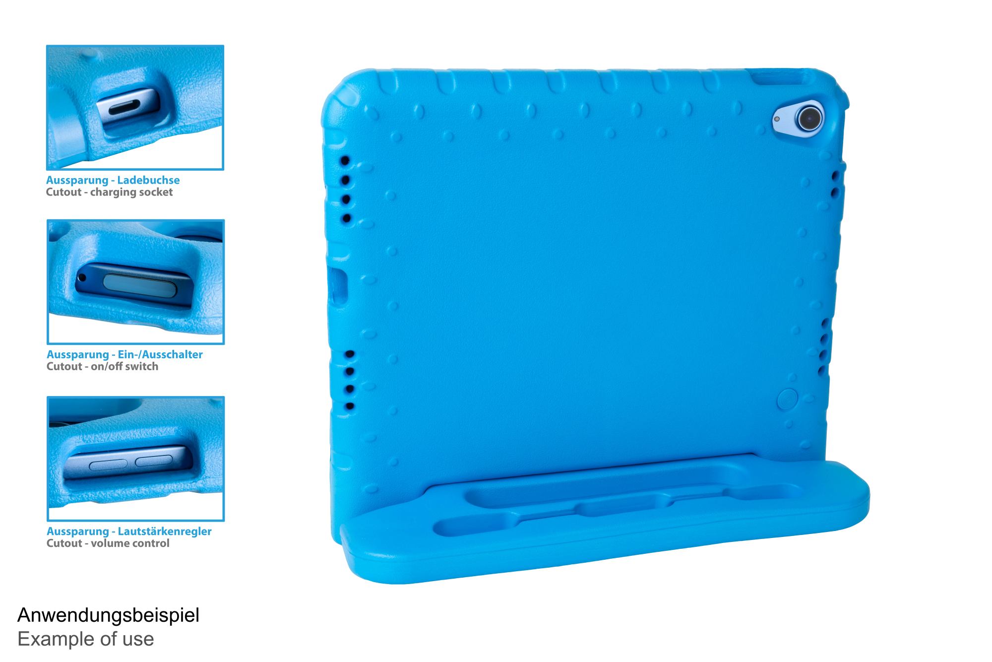 IPad 10.9" (10th gen.) tablet protective case with kickstand, blue, Good Connections®