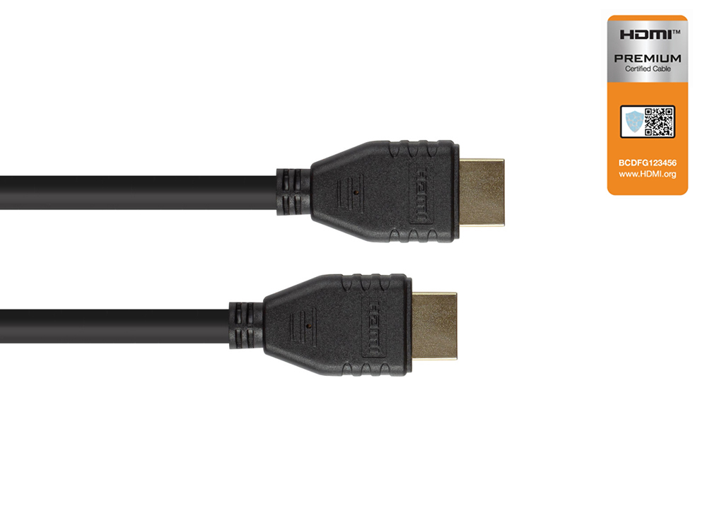 Connection cable HDMI 2.0b, 4K / UHD @60Hz, PREMIUM certified, 18 Gbit/s, gold-plated contacts, CU, black, 2m, Good Connections®