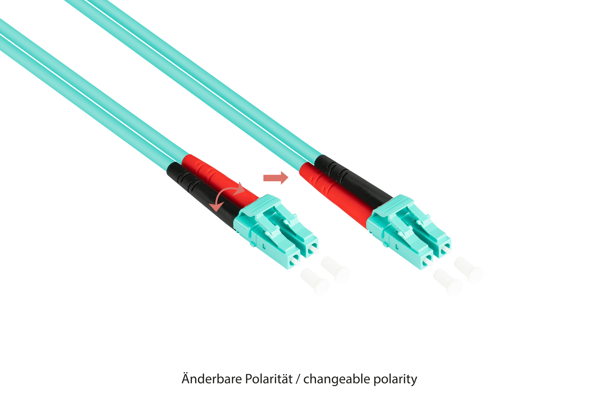 Patch cable LWL Duplex OM3 (Multimode, 50/125) LC/SC, LSZH, exchangeable polarity, 15m, Good Connections®