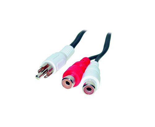 Audio Adapter Mono Cinch Stecker / 2 x Buchse Länge: 0,2m