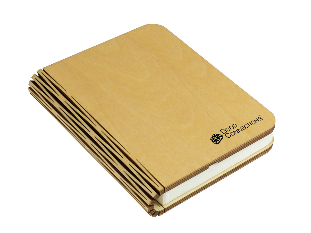 LED Lightbook [L] maple colored, 165 x 125 x 25 mm, Good Connections®