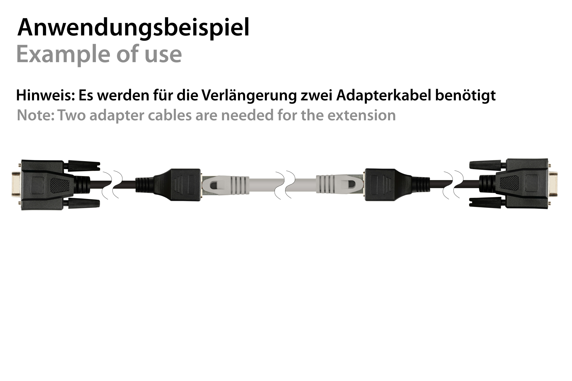 Adapter cable RS232 serial D-SUB 9 socket to RJ45 socket to, 1:1, black, 0,1m, Good Connections®