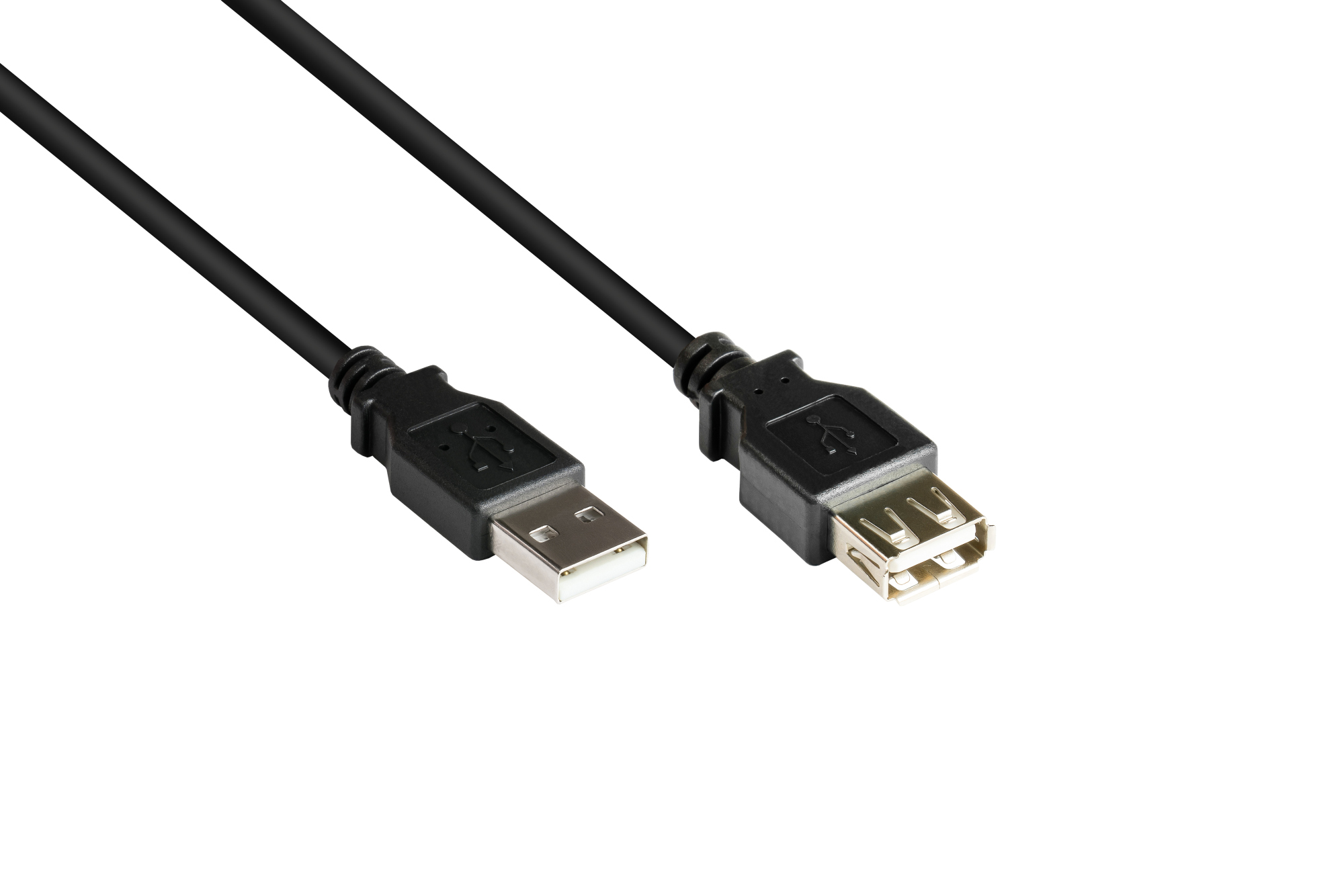 Verlängerungskabel USB 2.0 Stecker A an Buchse A, schwarz, 0,6m, Good Connections®