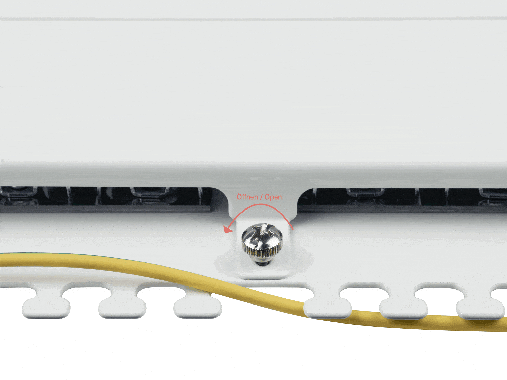 Patch Panel 19" Cat. 6A, 24-port, 0,5 U, STP shielded, toolless opening, pure white (RAL9010), Good Connections®