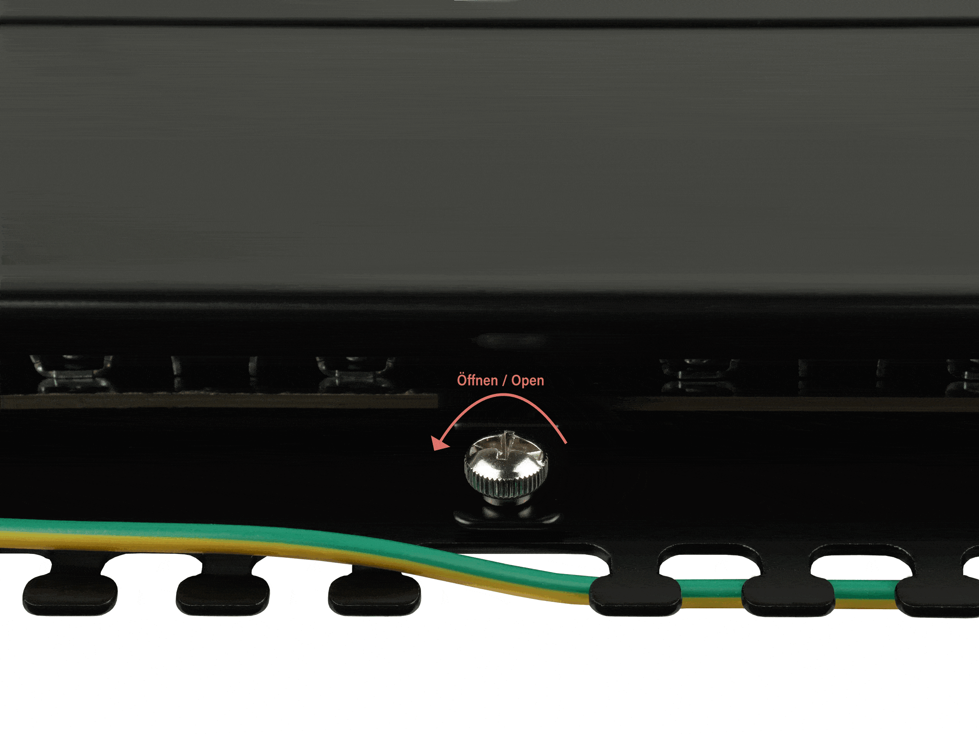 Patch Panel 19" Cat. 6, 24-port, 0,5 U, STP shielded, toolless opening, deep black (RAL9005), Good Connections®