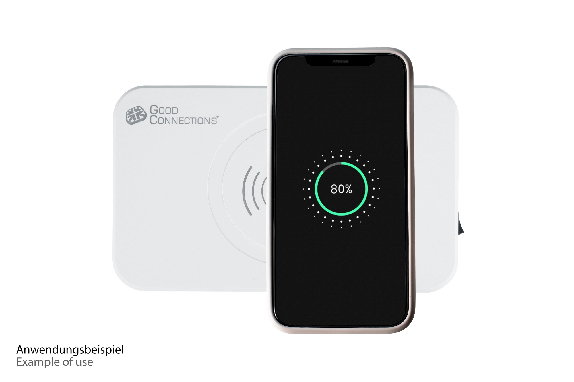 USB desktop charging station 60W, 5 port (1x USB-C™ and 4x USB-A), 10W Qi wireless charging, white, Good Connections®