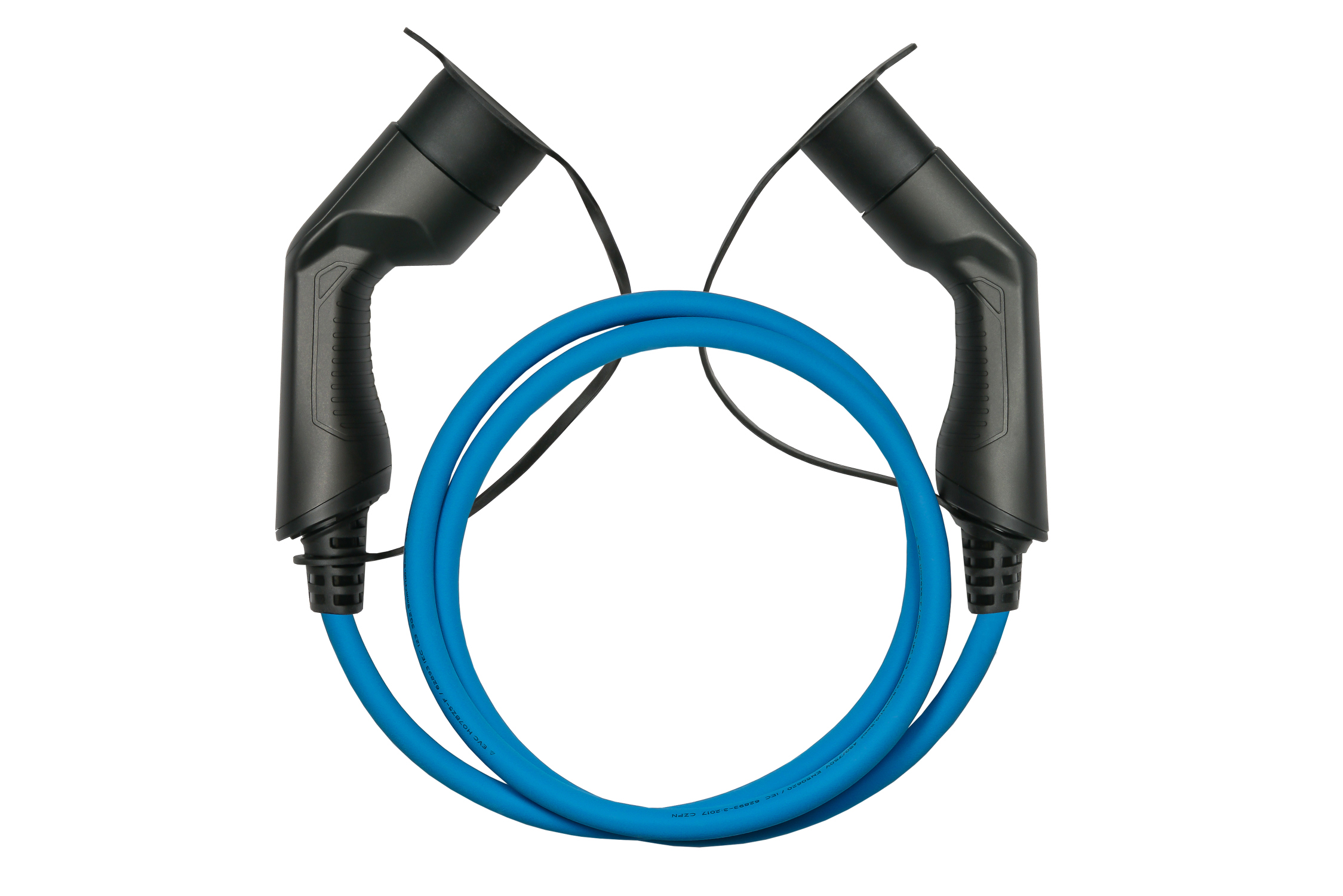 kabelmeister® Type 2 charging cable for electric and hybrid vehicles, 3-phase, 16 A, 11 kW, blue, 10m
