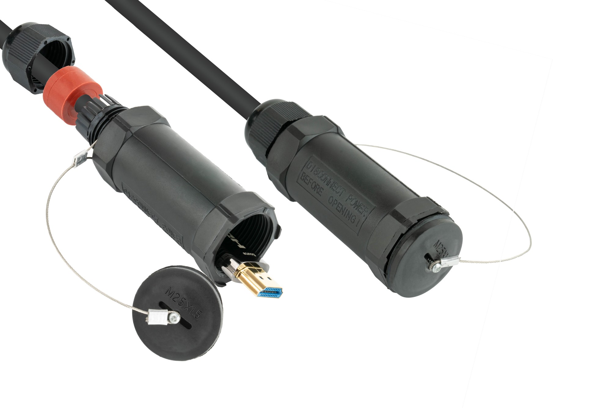 AOC Hybrid High-Speed HDMI® 2.0b, stahlarmiert, 4K @60Hz, 18 GBit/s, schwarz, 30m, PYTHON® Series