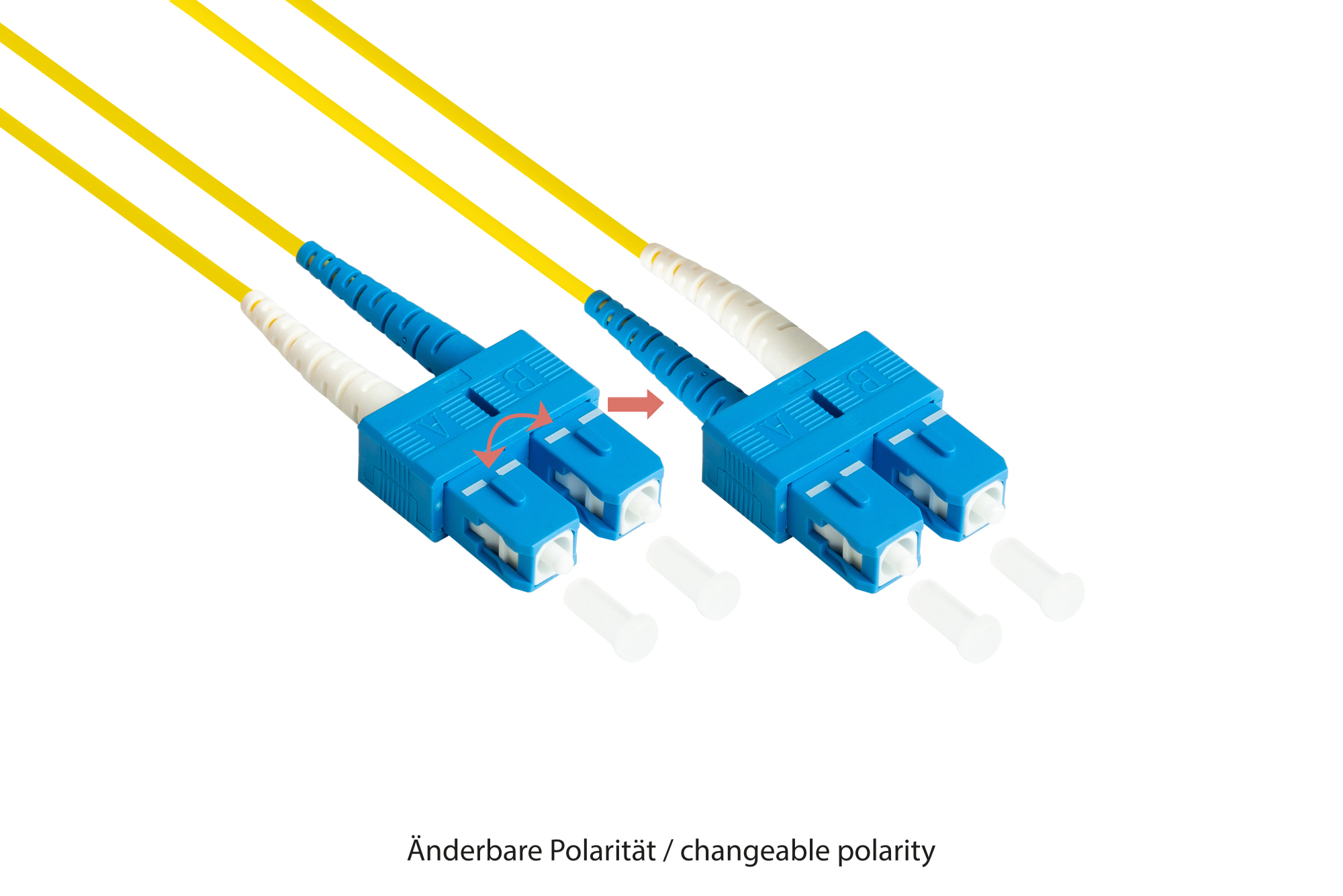 Patchkabel LWL Duplex OS2 (Singlemode, 9/125) LC/SC, LSZH, austauschbare Polarität, 30m, Good Connections®