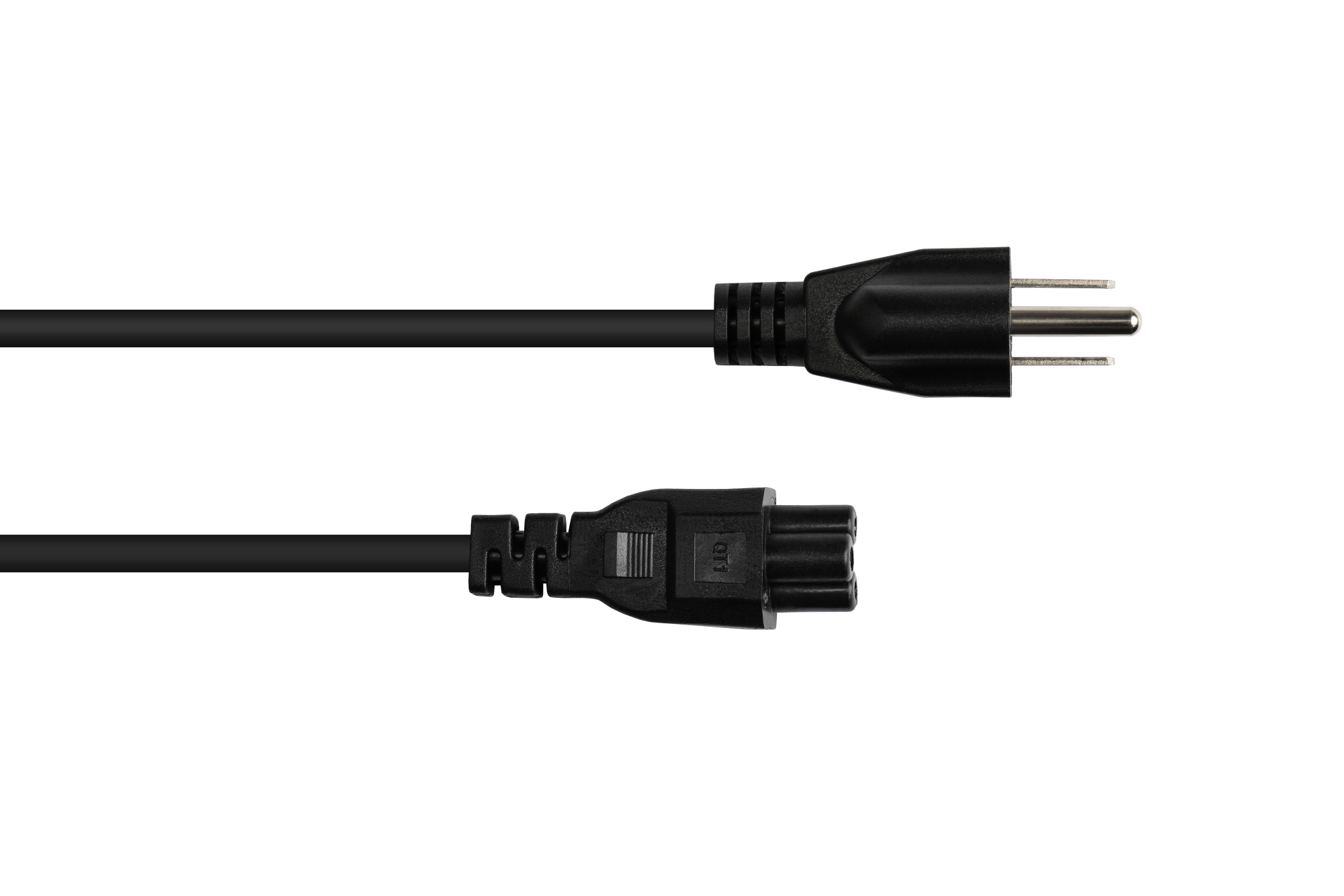 Power cord America/USA Typ B plug (NEMA 5-15P) to C5 (straight) for Notebook, ETL, black, AWG18, 1,8 m, Good Connections®