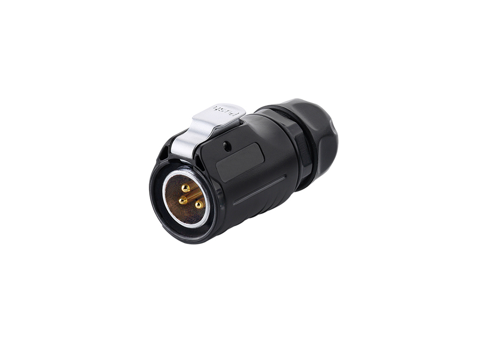 Industrial Connector S1 - Power (3-pin) Plug with click locking, solder termination, M20, IP65/67, Good Connections®