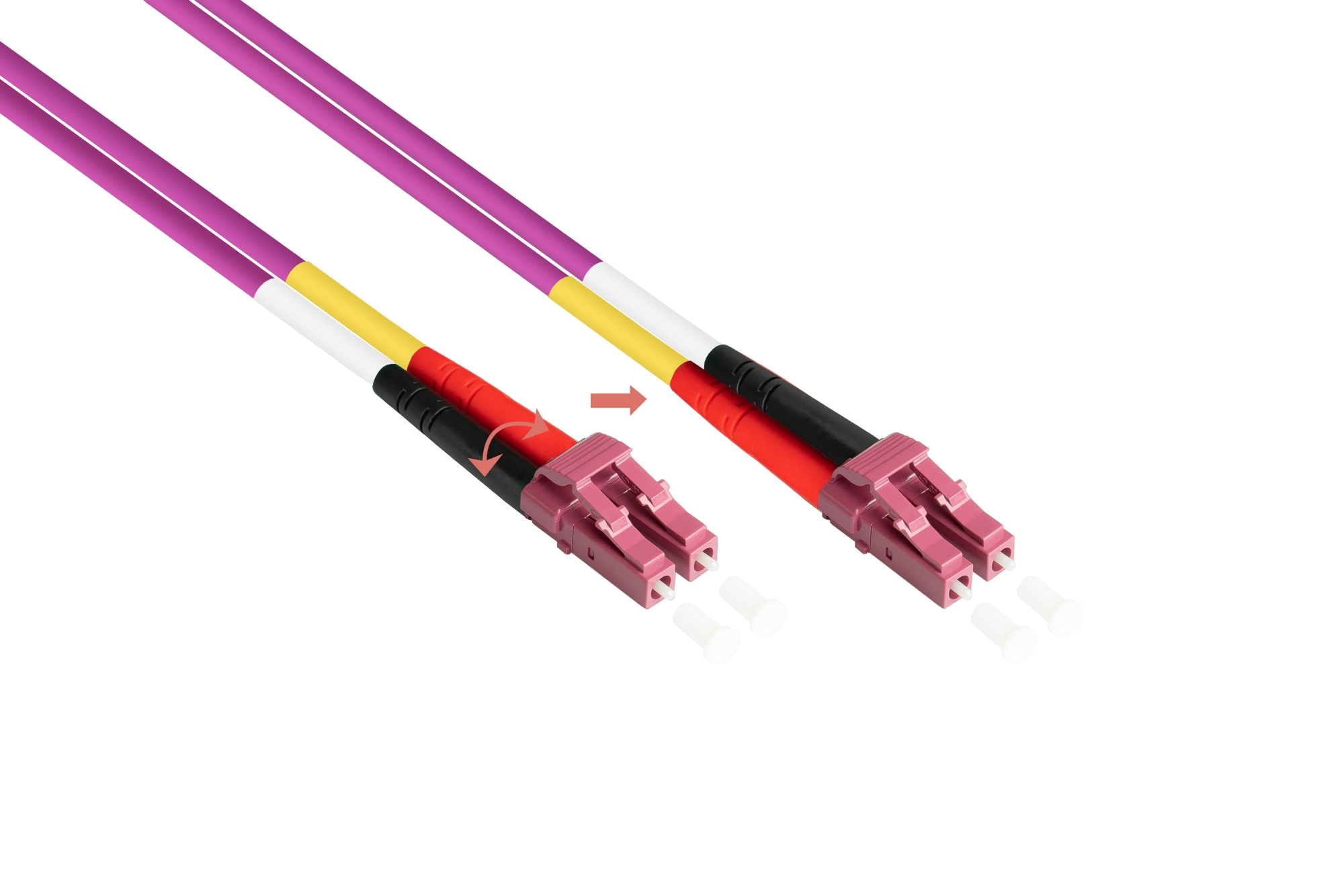 kabelmeister® Patch cable fibre optic duplex OM4 (multimode, 50/125) LC/LC, LSZH, interchangeable polarity, 30m